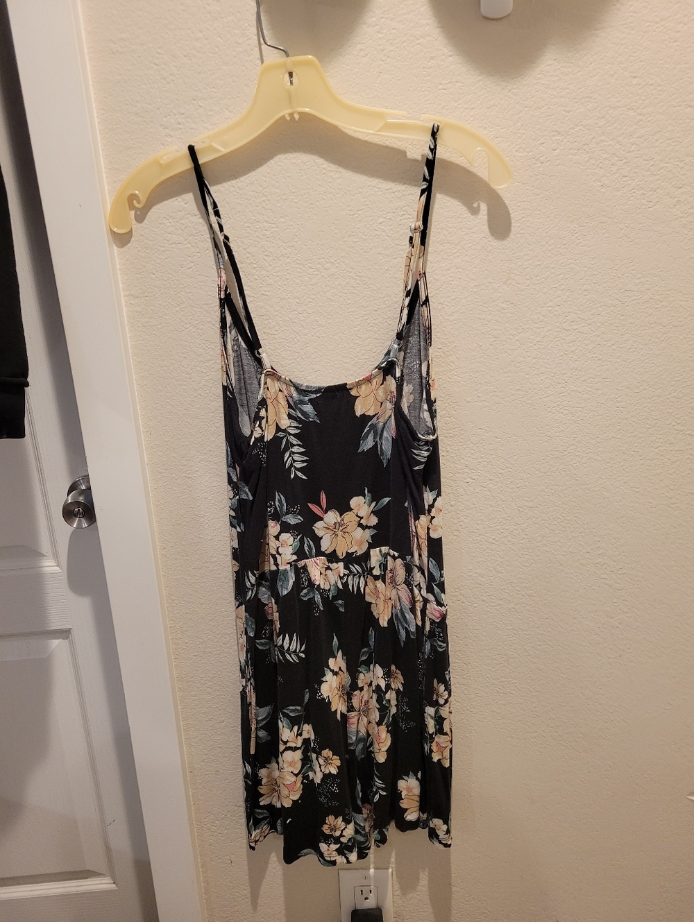 Black Floral Spaghetti Strap Sun Jumper